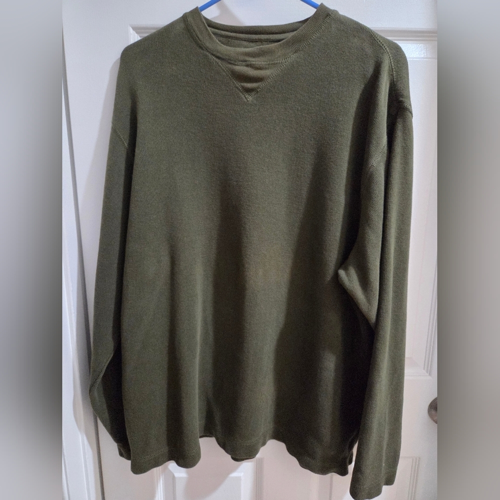 GAP Men's Forest Green 100% Cotton Crewneck Sweater